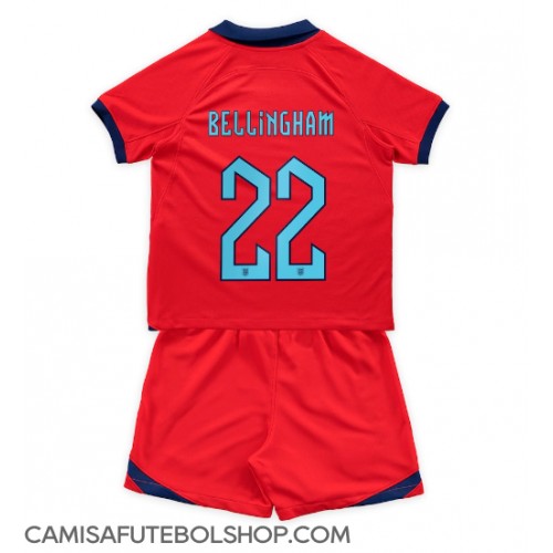 Camisa de time de futebol Inglaterra Jude Bellingham #22 Replicas 2º Equipamento Infantil Mundo 2022 Manga Curta (+ Calças curtas)
